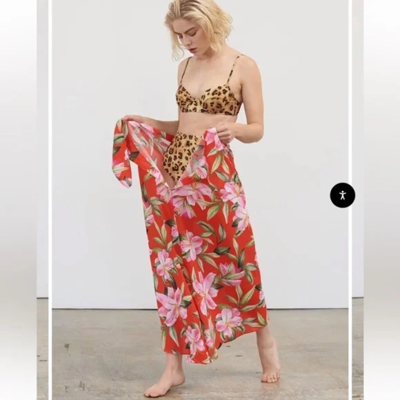 NWT Mara Hoffman Full Circle Izzi Floral Sarong Skirt Swimsuit Cover up XXL - Picture 2 of 2
